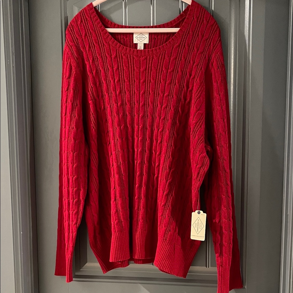 St. John's Bay Vibrant Red Cable Knit Sweater